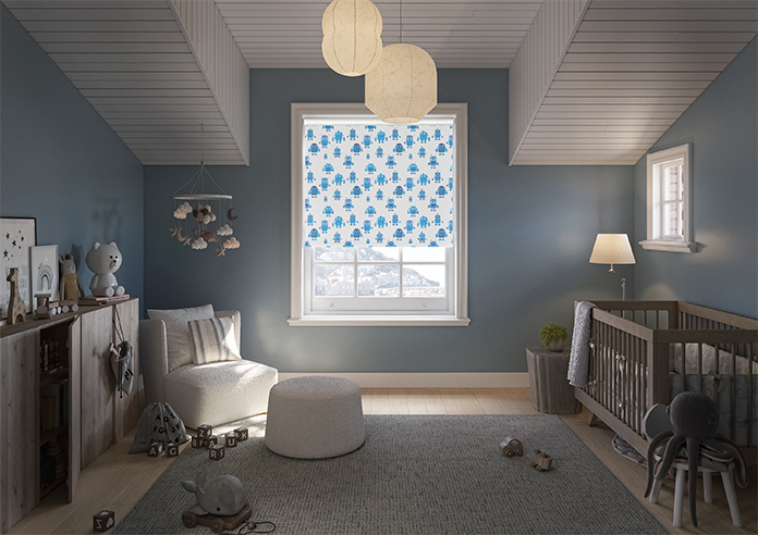 Robo Town, Bot Blue - Twist&Fit Roller Blind - Image 8